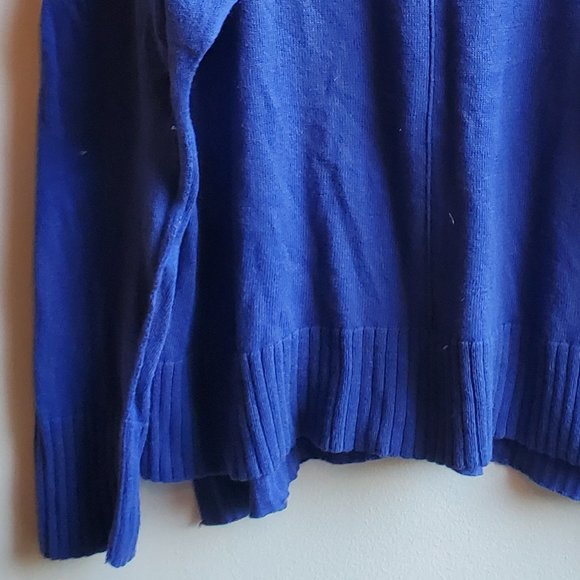 Seven7 Royal Blue/Purple Scoop Neck Cotton/Cashmere Sweater Size Large - Picture 7 of 16
